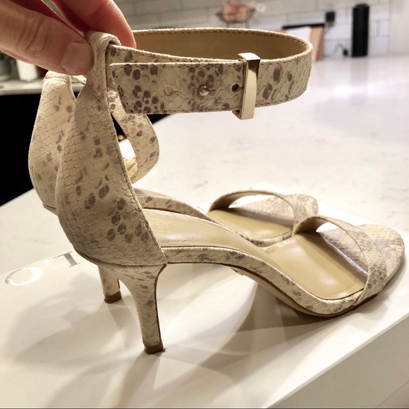 Snakeskin Ankle Strap Heels - Picture 5 of 8